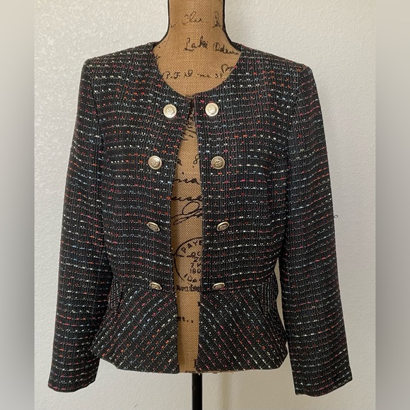 Tahari Arthur S. Levine Women's Tweed Blazer Coat Size 12 - Picture 1 of 8